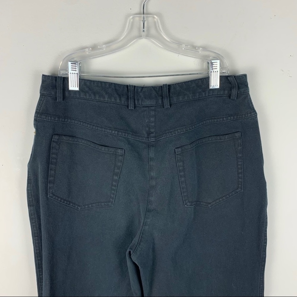 St. John Black Straight Leg Gold Hardware Casual Minimal Denim Pants Jeans 6 - Picture 3 of 9